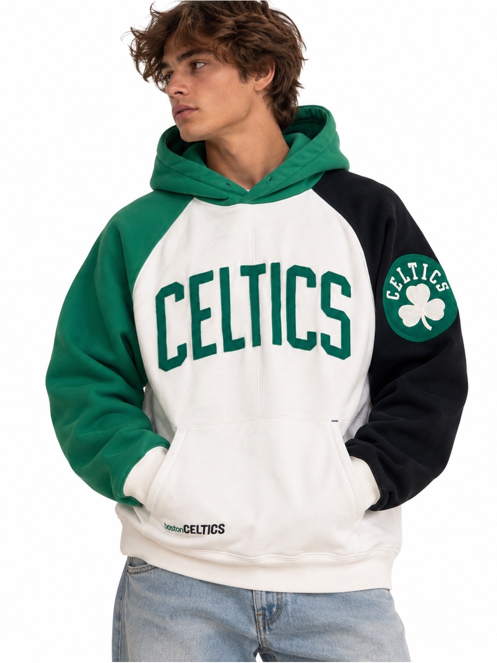 Vintage 2000s Reebok NBA Fusion Boston Celtics Colorblock Hoodie